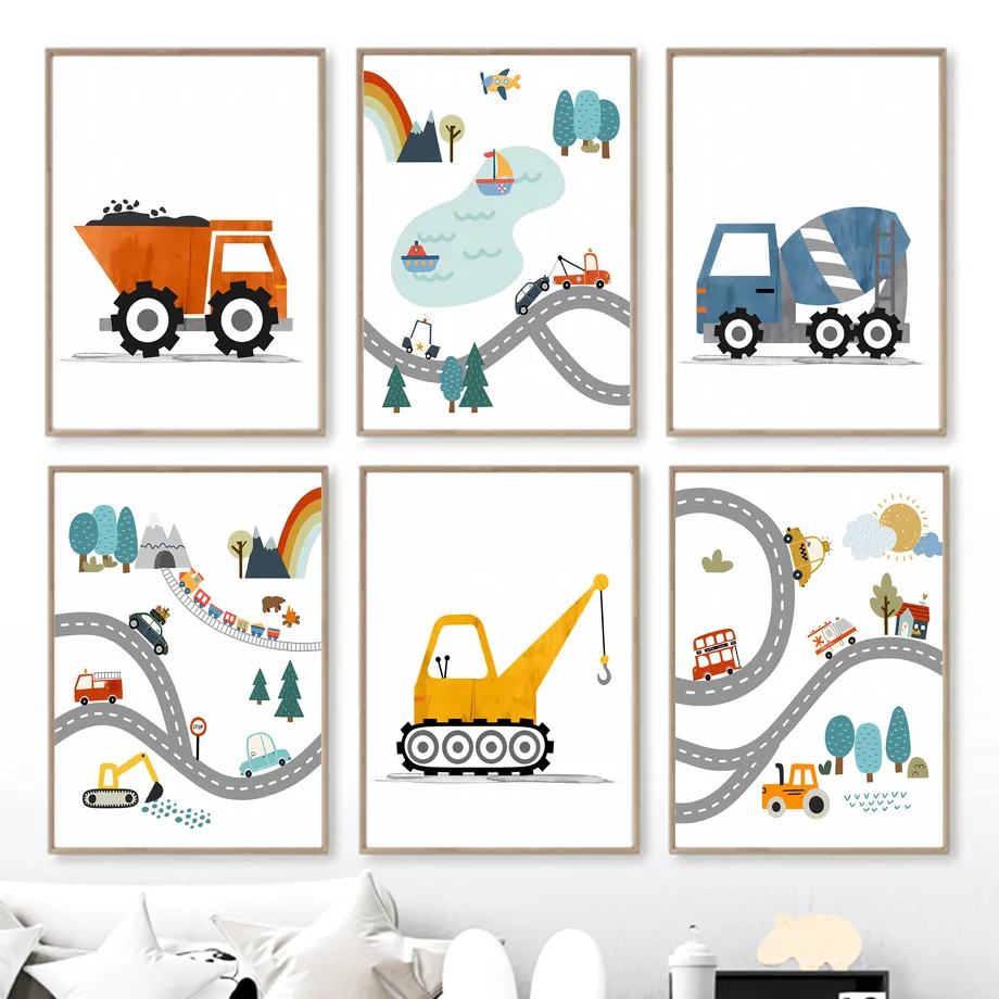 Heavy Equipment Background - Moderno stile nordico stampa su tela