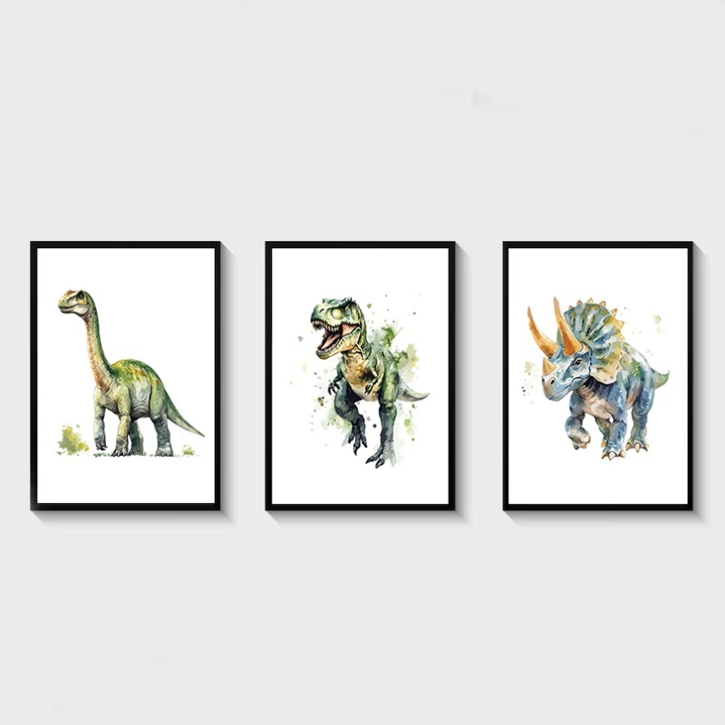 Heavy Equipment Background - Acquerello Dinosauro Nursery T-Rex Triceratops Animale