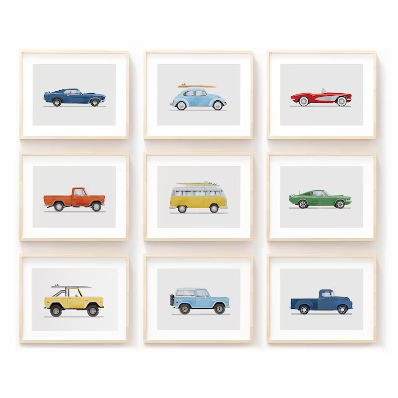 Acquerello Retro Toy Car Surf  - Heavy Equipment Background recensione e prezzo