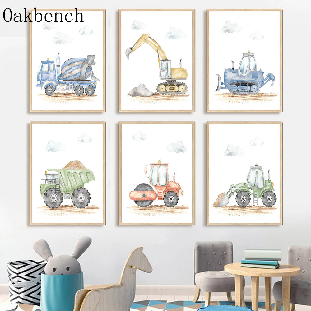Toy Cars Canvas Poster Escavat - Heavy Equipment Background recensione e prezzo