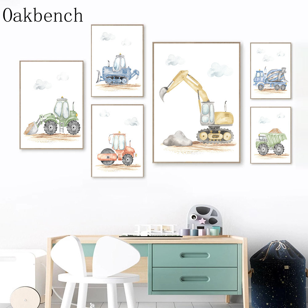 Toy Cars Canvas Poster Escavat - Heavy Equipment Background recensione e prezzo