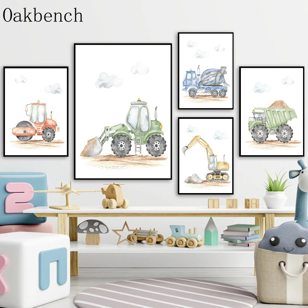 Toy Cars Canvas Poster Escavat - Heavy Equipment Background recensione e prezzo