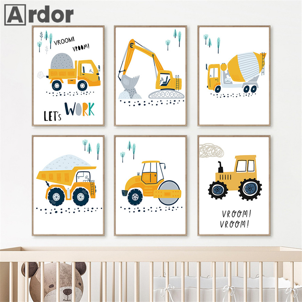Bambino Poster Cartoon Trattor - Heavy Equipment Background recensione e prezzo