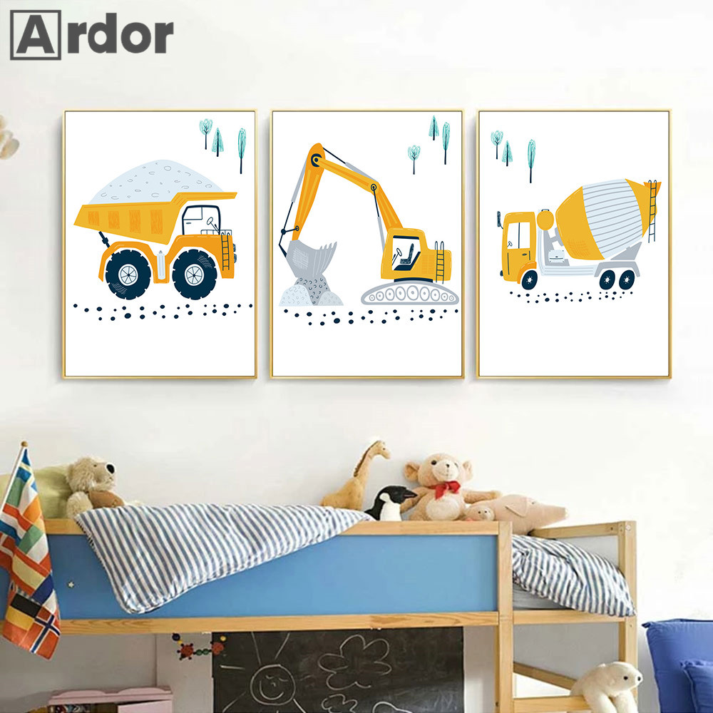 Bambino Poster Cartoon Trattor - Heavy Equipment Background recensione e prezzo